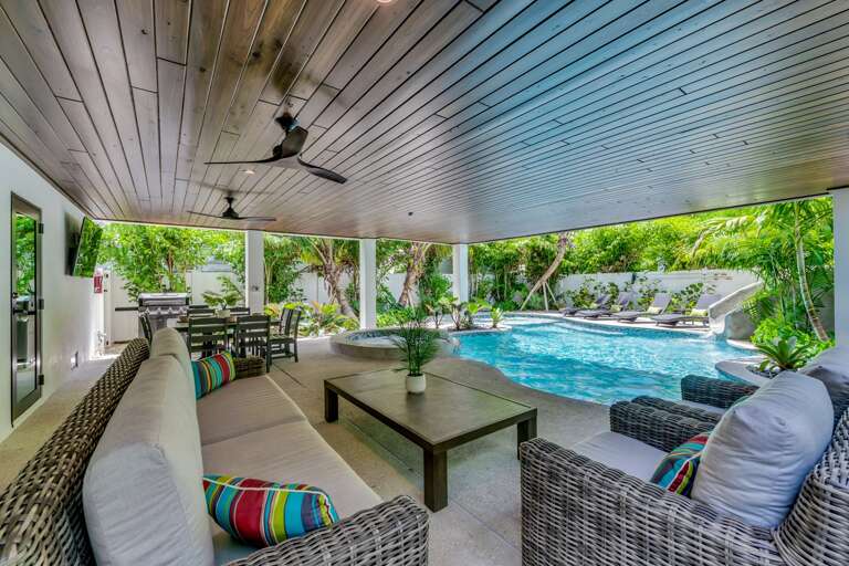 Covered Pool and Lounge Area