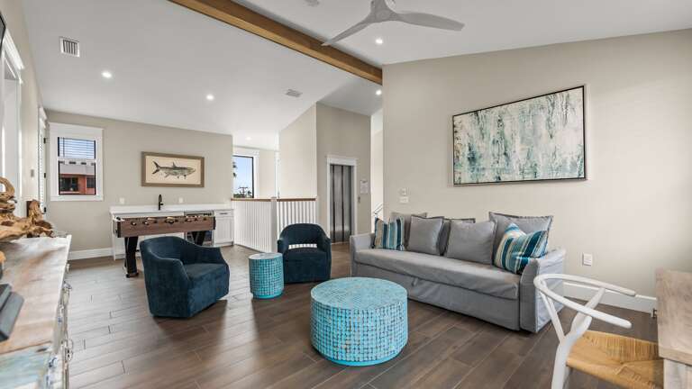 2nd Living Level - Club Room - Gaming Consoles - Fooseball - Wet Bar - Dedicated Work Space