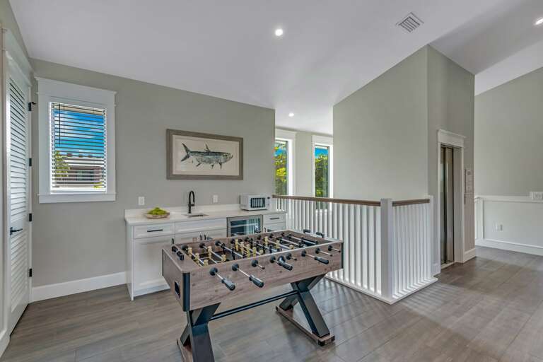 2nd Living Level - Club Room - Wet Bar and Foosball Table