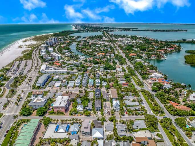 Aerial Done View - Lido Key - St. Armands Circle