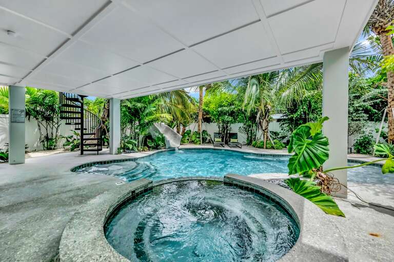 Daytime - Pool Patio and Hot Tub