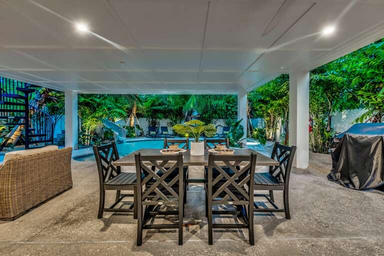 Twilight - Covered Pool Area Dining