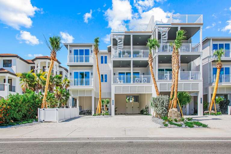 Front Elevation of this Luxury Vacation Rental on Siesta Key