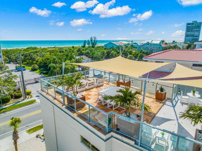 Aerial Drone - Best Rooftop on Siesta Key - Gulf Views Aerial Drone - Best Rooftop on Siesta Key - Gulf Views