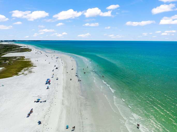 Daytime Drone - Crystal Clear Gulf Waters - Beachfront Siesta Key Home!