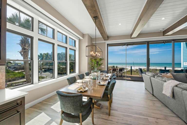 Daytime - Dining Space - Seating for 8 w/ addional Bar seating for 4 - Balcony Access - Gulf Views