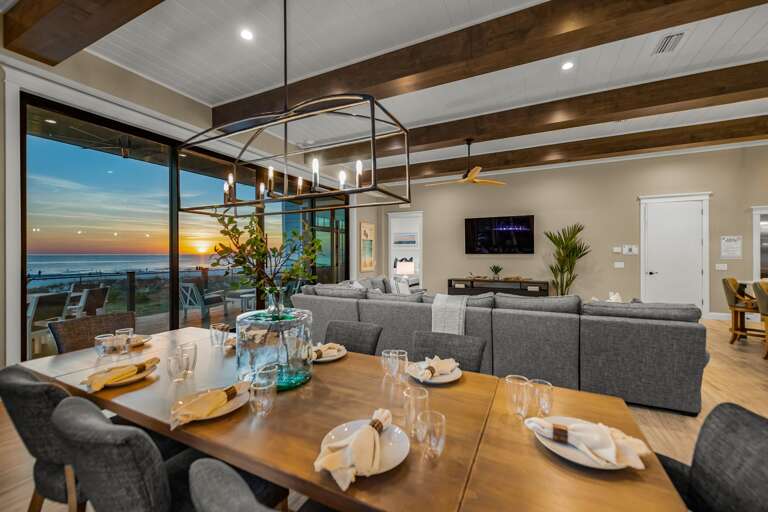 Twilight - Dining Space - Seating for 8 w/ addional Bar seating for 4 - Balcony Access - Gulf Views