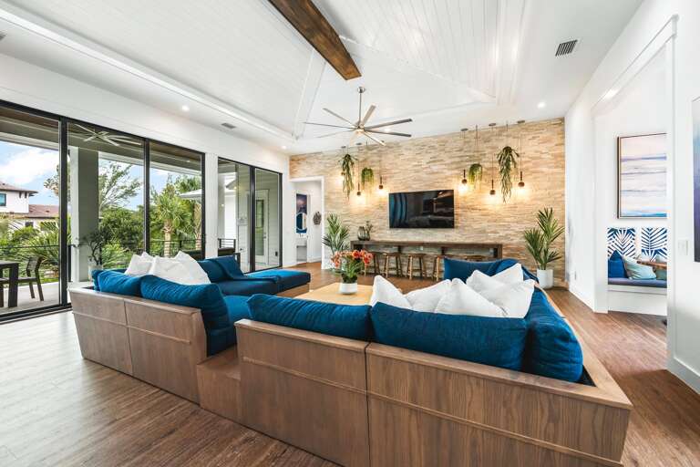 Great Room - Open Floor Plan - Balcony Access - Lake Views.