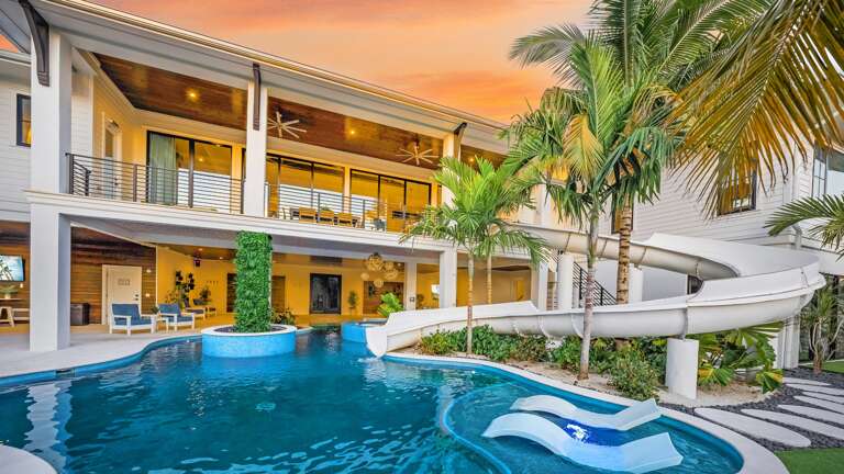 Rear Elevation - Salty Oak - Waterslide - Sun Shelf - Resort Style Pool