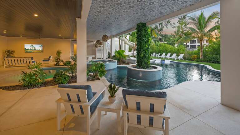 Covered Pool Area - Soft Seating - Resort Style Pool/Spa - Waterslide