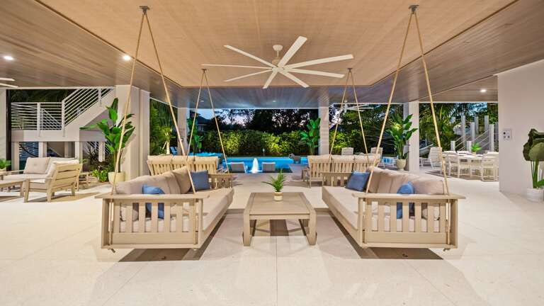 Twilight Covered Pool Patio