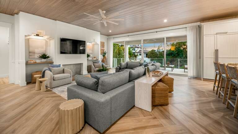 Great Room - Open Floor Plan - Fully Stocked Kitchen, Dining for 10 and Bar seating for 5 - Balcony Access - Lake Views