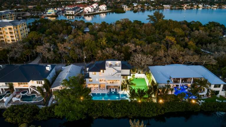 Twilight Aerial Drone - Siesta Sun Sets - Unmatched Luxury Vacation Home