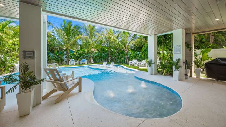 Daytime - Covered Pool Area - Beach Entry Resort Style Pool