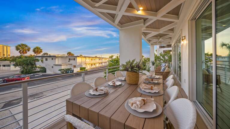 Twilight - 1st Living Level - Front Balcony - Living Room Access - Outdoor Dining Area