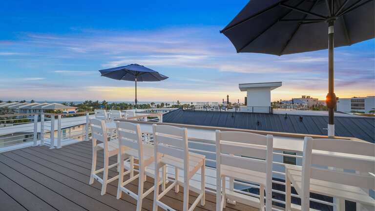 Twilight- Rooftop Deck - High-Top Bar Seating - Gulf Views
