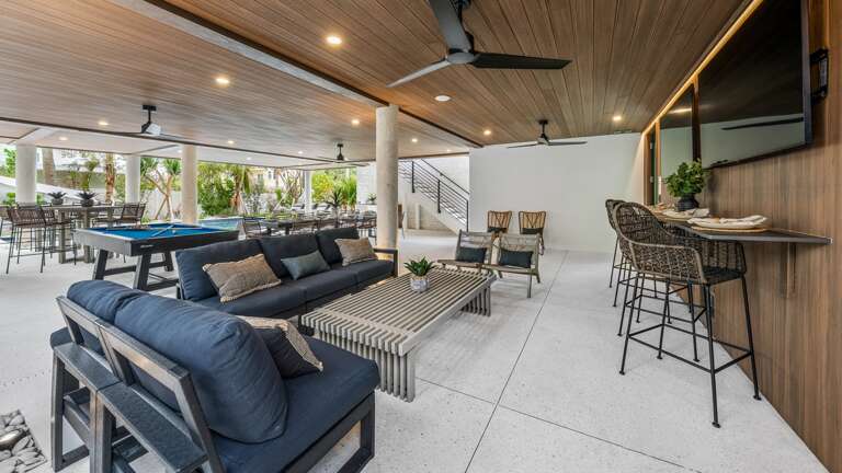 Covered Pool Area - Lounge Area - (2)Large HDTV's