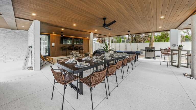 Covered Pool Area - Lounge Area - (2)Large HDTV's