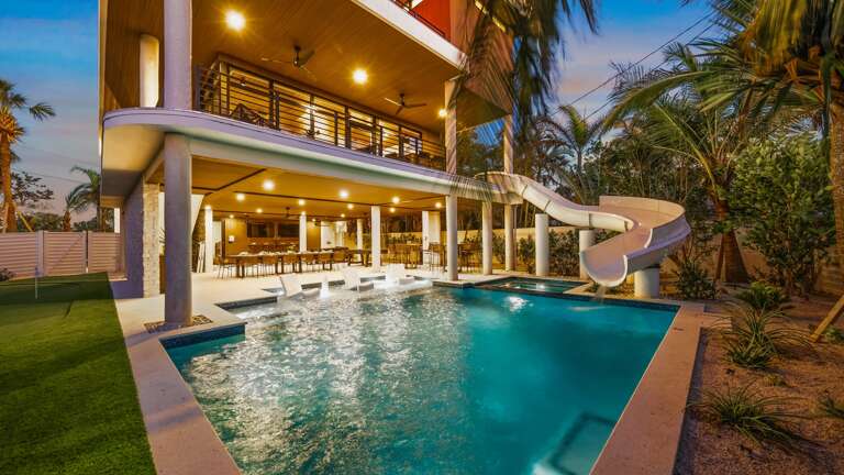 Twilight - Rear Elevation - Covered Pool Area