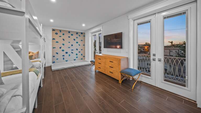 Bedroom 5 - En-Suite Bathroom - (2) Full/Full Bunk Beds - Rock-Climbing Wall