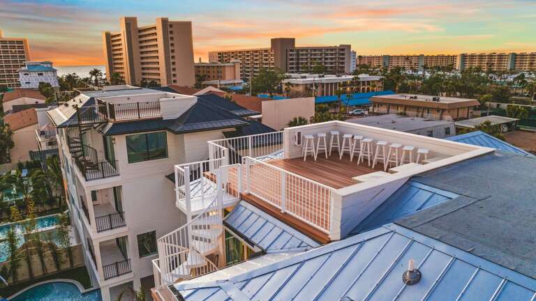 Twilight - Aerial Drone - Rooftop - Gulf Views