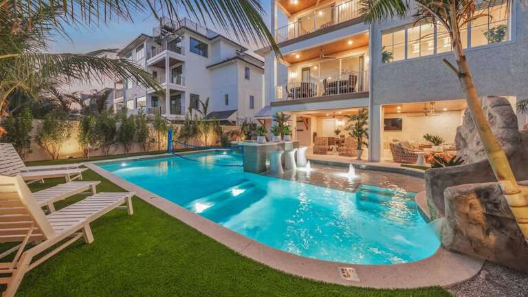 Poolside Paradise, Palm-shaded Patios, Plush Loungers