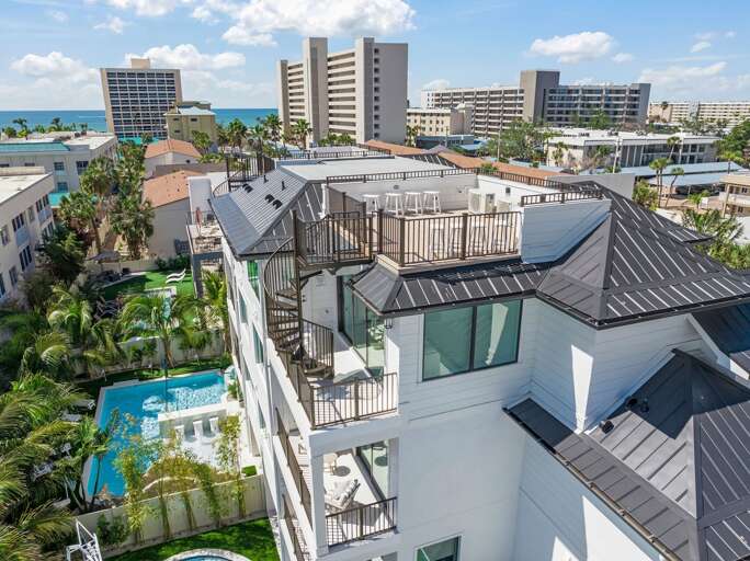 Daytime - Aerial Drone - Rooftop Deck - Gulf Views