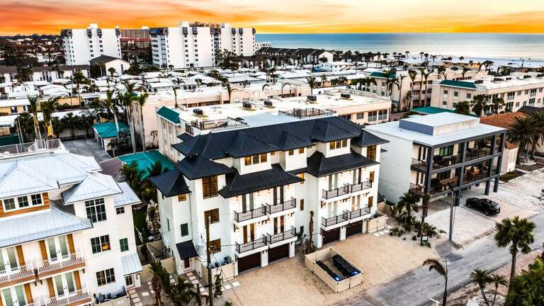 Twilight - Aerial Drone - Front Elevation