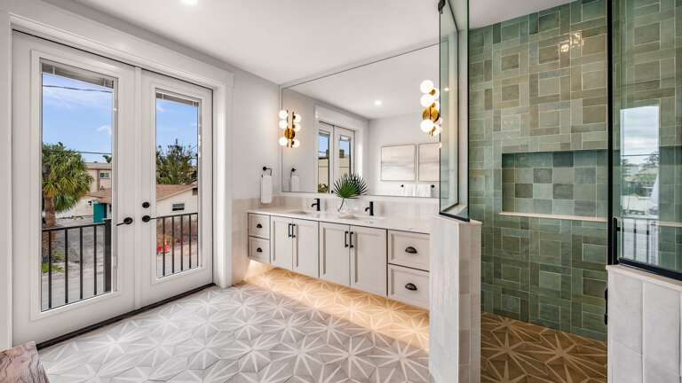 Master Bathroom 2 - Large Walk-In Shower - Double Vanity - Balcony Access