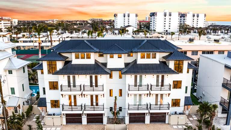 Twilight - Aerial Drone - Front Elevation