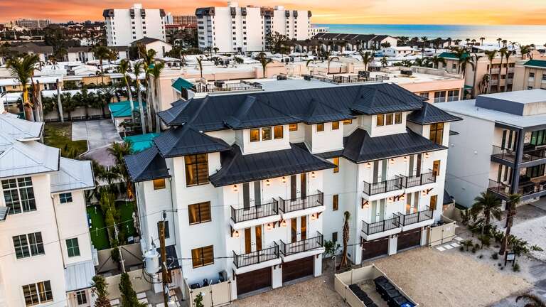 Twilight - Aerial Drone - Front Elevation