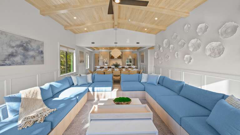 Great Room - Open Floor Plan - Fully Stocked Kitchen, Dining for 16 and Bar seating for 6 - Balcony Access