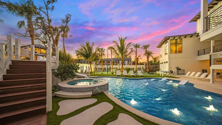 Twilight - Covered Pool Area - Resort Style Pool w/ Waterslide and Oversized Spa - Sport Court & Mini Golf