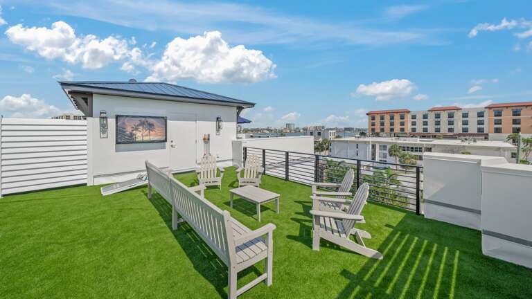 Daytime - Rooftop - Outdoor HDTV - Seating Area