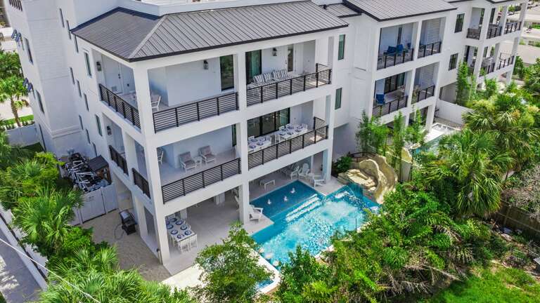 Aerial Drone - Rear Elevation - Sapphire Shores