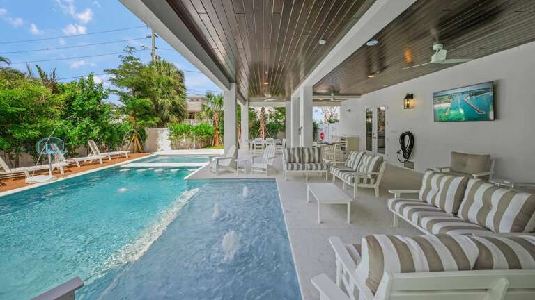 Covered Pool Area - HDTV - Seating Area