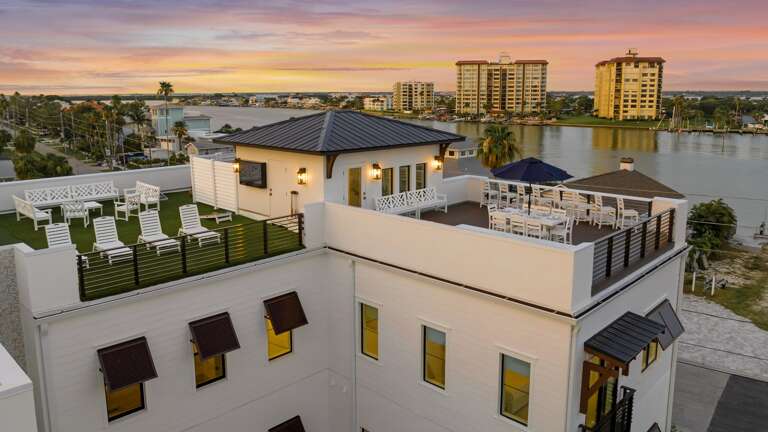 Sapphire Shores - Twilight - Aerial Drone - Rooftop