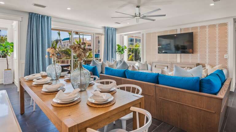 Home B - Daytime - Great Room - Open Floor Plan - Dining for 8 - Balcony Access