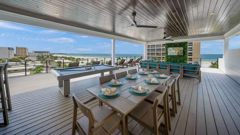 Rooftop Deck - Pool Table - Dining - Gulf Views