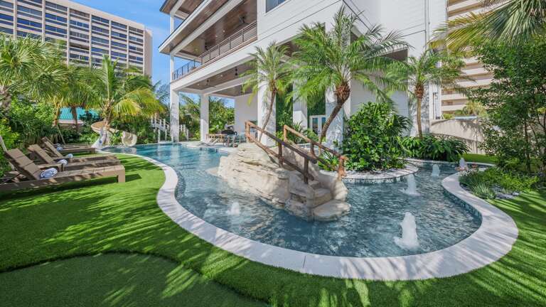 Resort Style Pool - Sun Shelf - Kid Waterslide