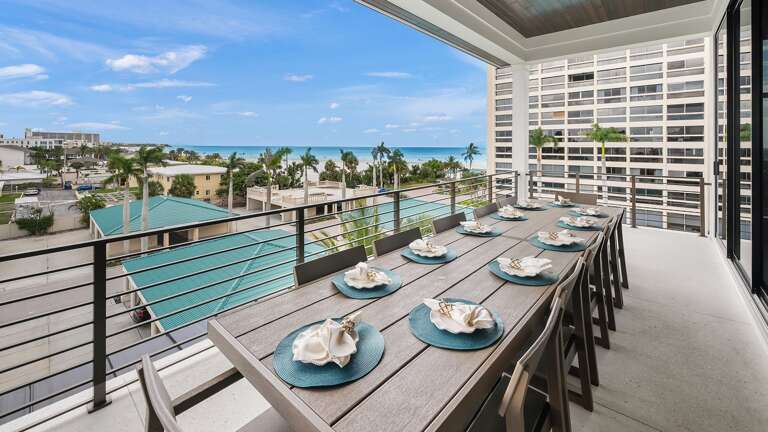 2nd Living Level - Balcony off the Living Room - Dining - Gulf Views