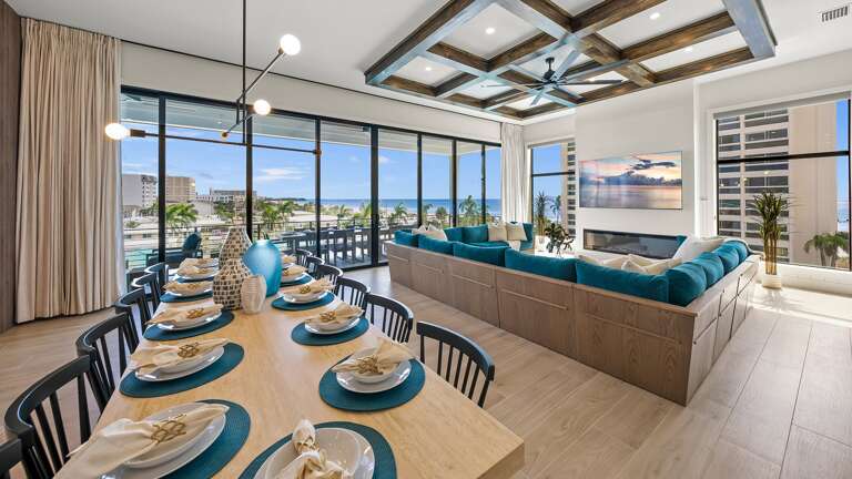 2nd Living Level  - Dining - Living Room - Gulf Views - Balcony Access