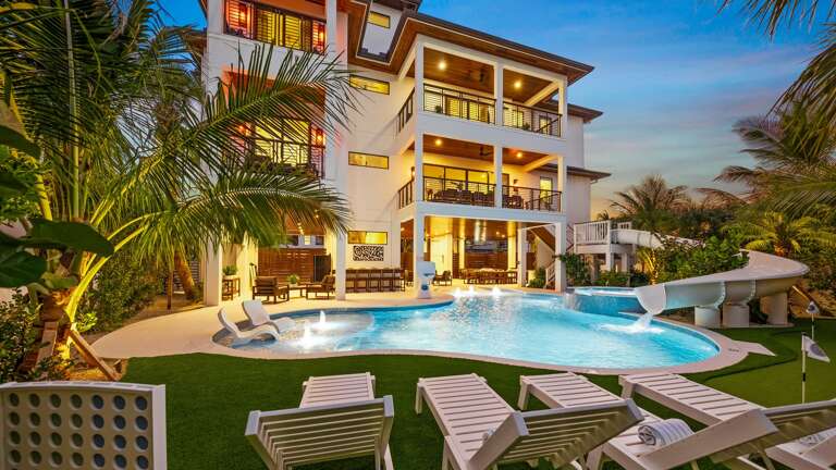 Rear Elevation - Resort Style Pool/Spa - Sunshelf - Waterslide