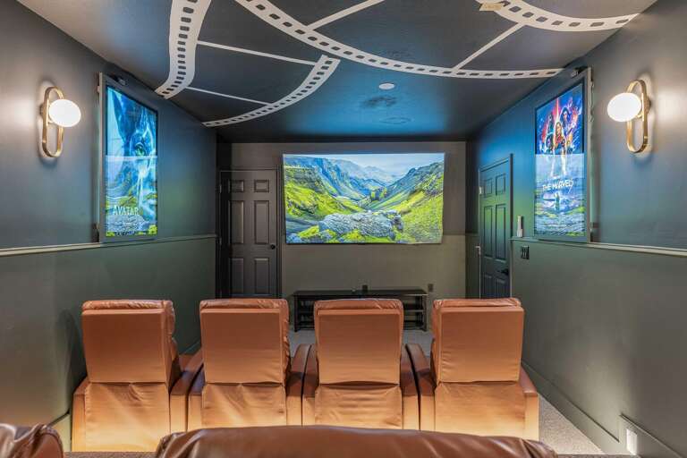 Plush Seats, Large Screen, Film-themed Decor