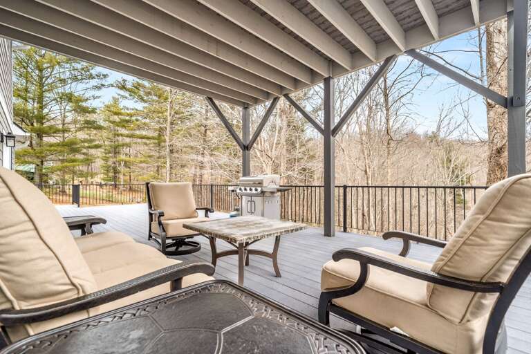Fire up the gas BBQ grill on the back deck, accessible from the Living Room.
