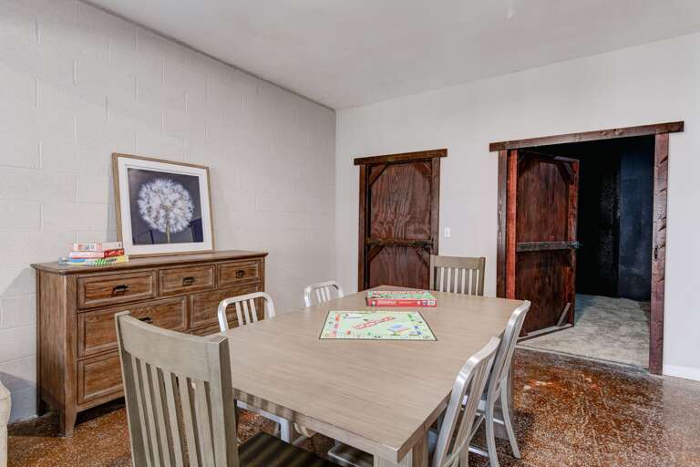 Game table in basement