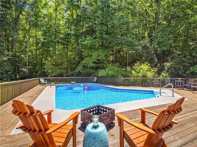 With large trees bordering the yard and pool deck, you get the best of both worlds – shade and sunshine!
