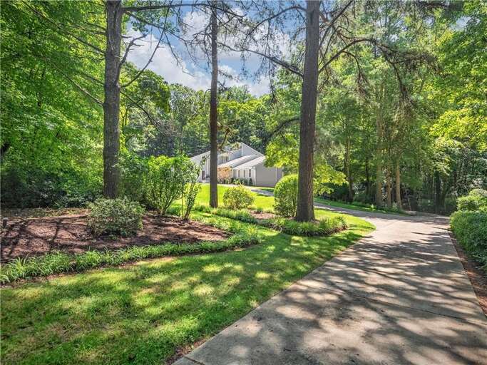 The home is set back from the road for ultimate privacy.