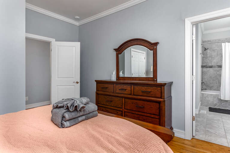 With ample storage space for clothing items, you don't need to live out of a suitcase during your stay. With ample storage space for clothing items, you don't need to live out of a suitcase during your stay.