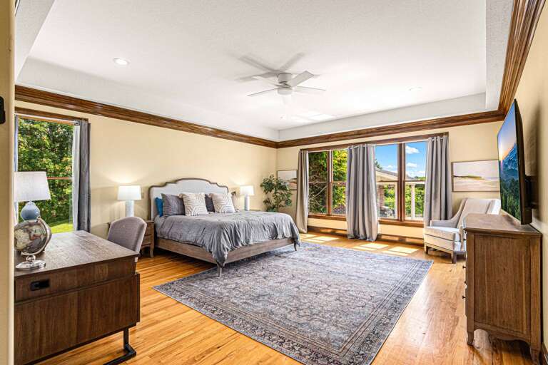 Each bedroom is tastefully decorated with elegant furnishings.